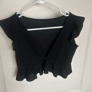 Women’s Ruffle V Crop Top